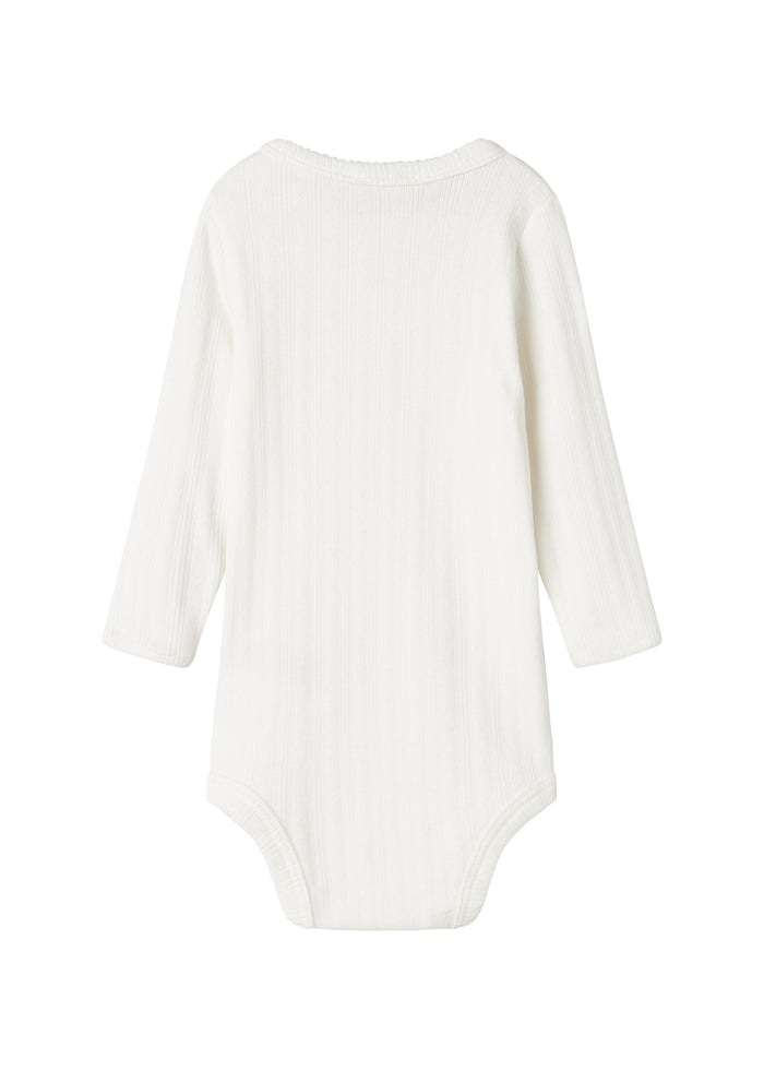 White pointelle body for children with long sleeves