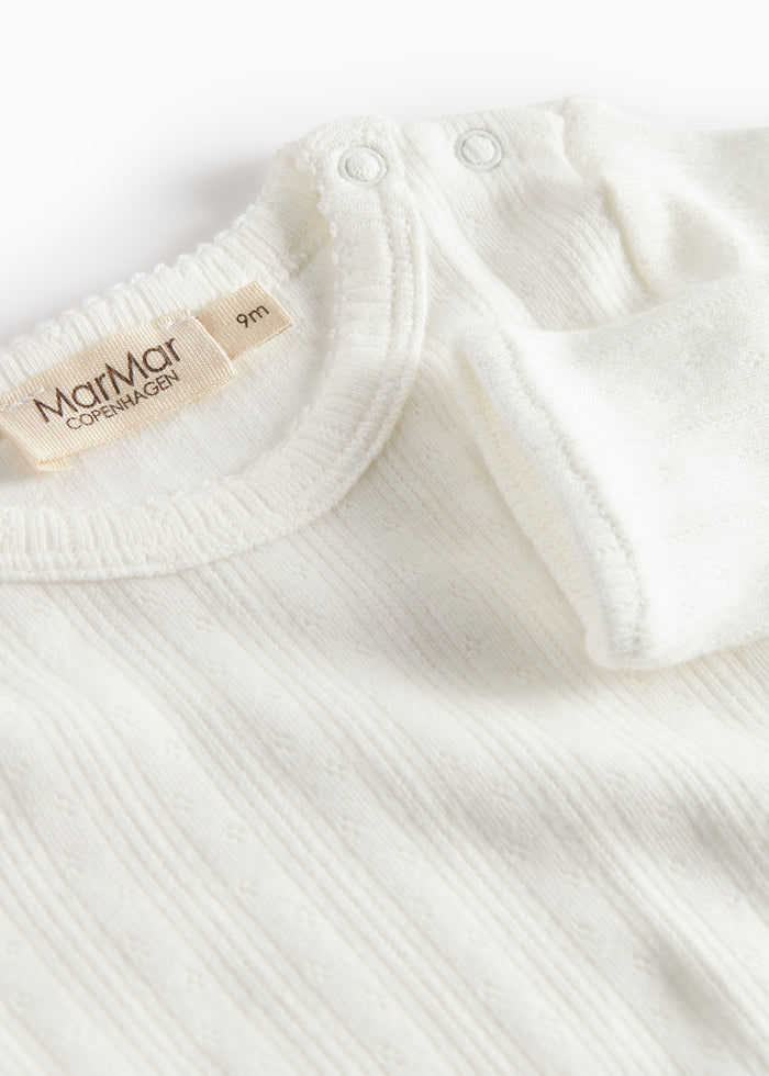White pointelle body for children with long sleeves