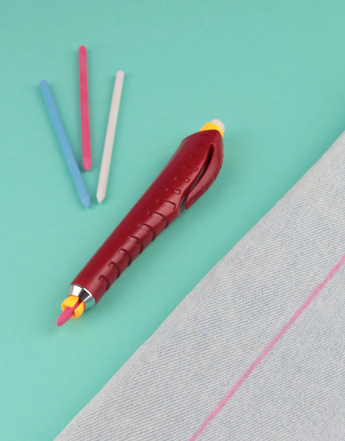 Bohin Mechanical Chalk Pencil with 16 Leads and Sharpener