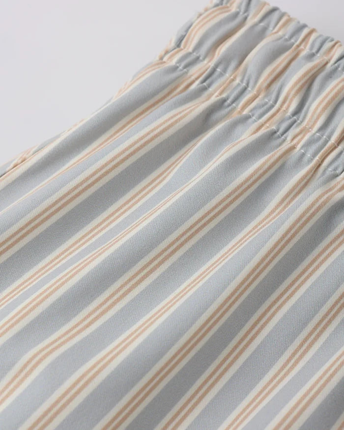 Boy Swim Short | Kids | Blue + Butterscotch Stripe
