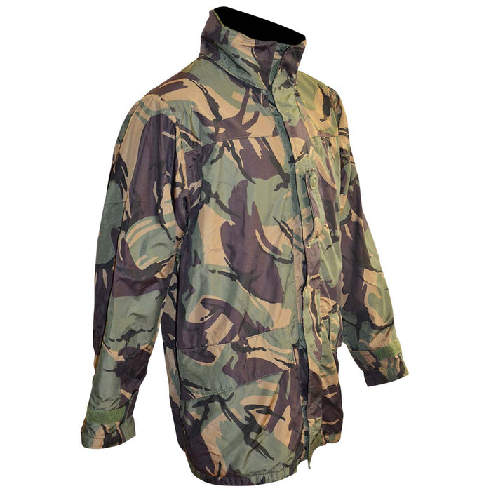 side angle of used british army dpm camo ripstop waterproof jacket