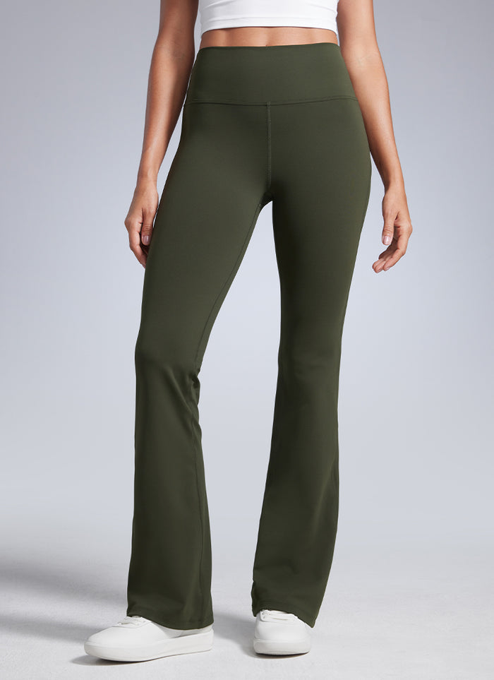 CRZ YOGA Women Butterbreeze High Waist Flare Pants 32'' Wide Leg Olive Green