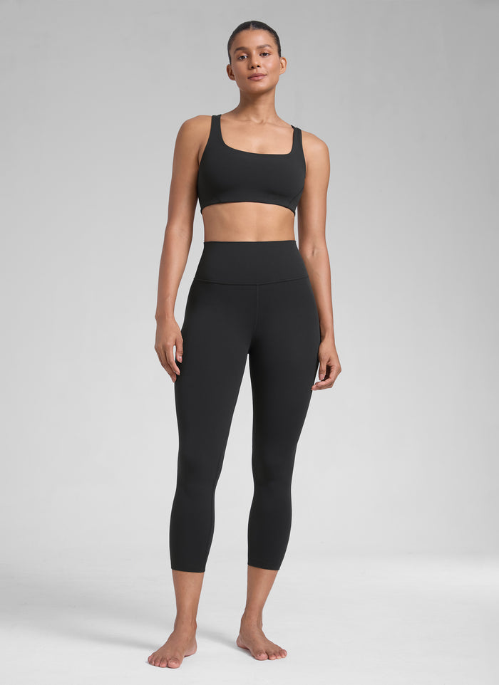 CRZ YOGA Women's High Waisted Capris Workout Leggings 23" Black