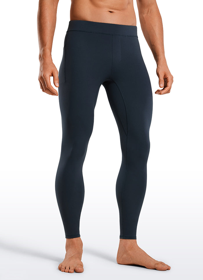 CRZ YOGA Butterluxe Mens Tights Leggings with Pockets 27" Yoga Pants True Navy