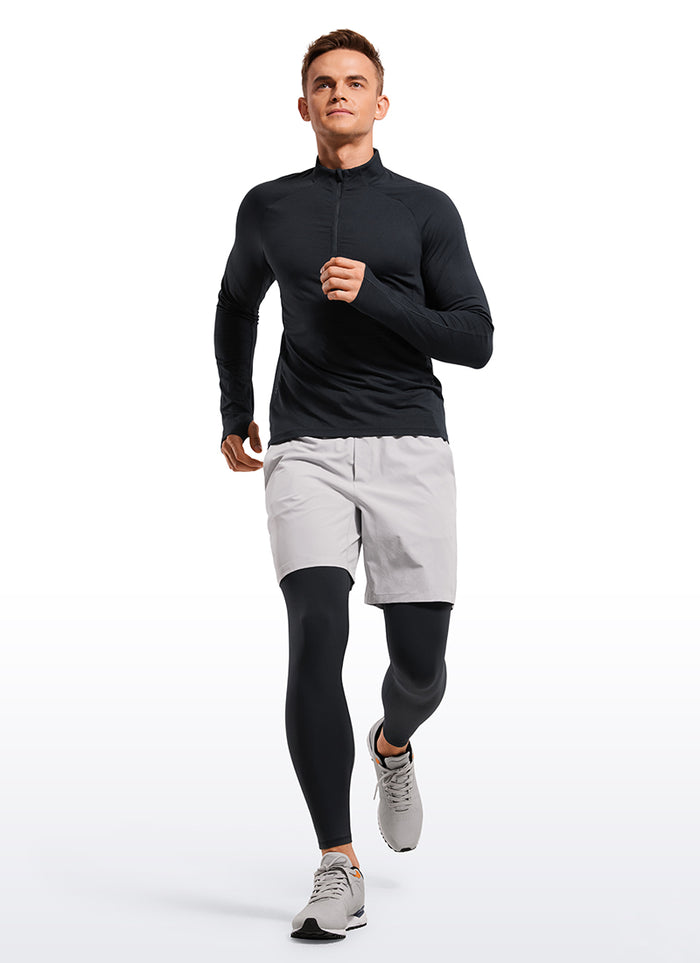 CRZ YOGA Butterluxe Mens Tights Leggings with Pockets 27" Yoga Pants Black