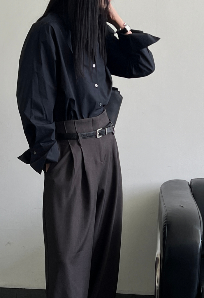 Button Corset Belt Shirt