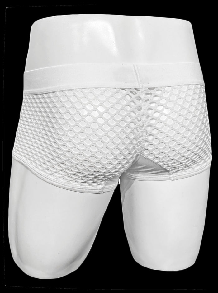 BUTTON FLY FISHNET TRUNK