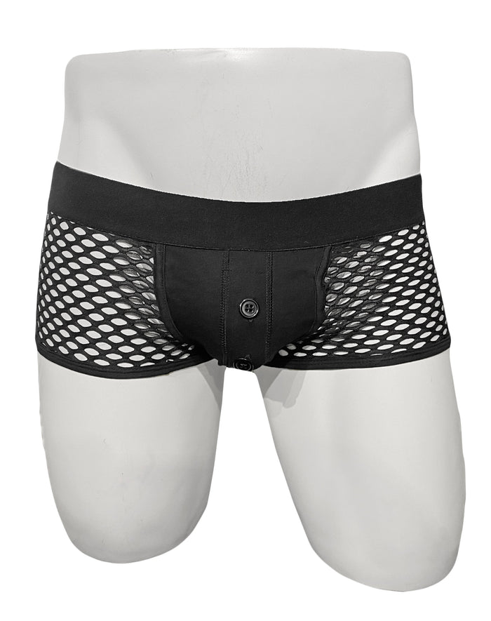 BUTTON FLY FISHNET TRUNK