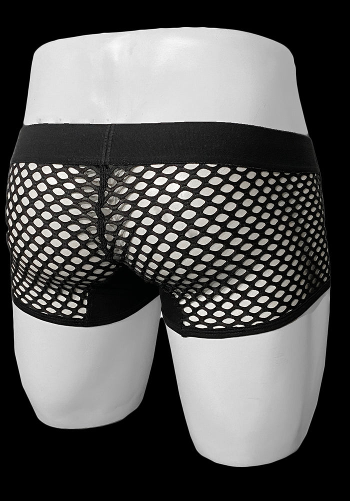 BUTTON FLY FISHNET TRUNK