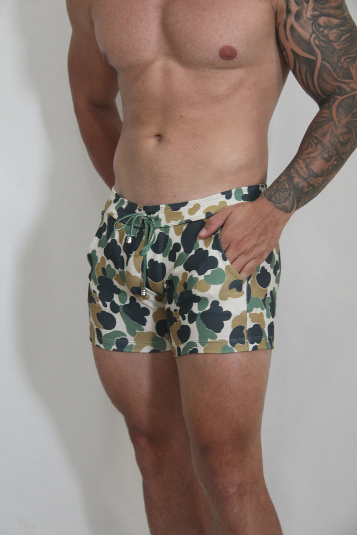 CAMOUFLAGE FLEECE  SHORTS