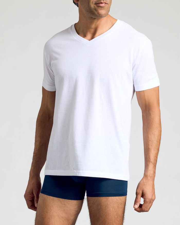 Male model in Carbon Boxer Trunks 6-Pack, showcasing fit and comfort.