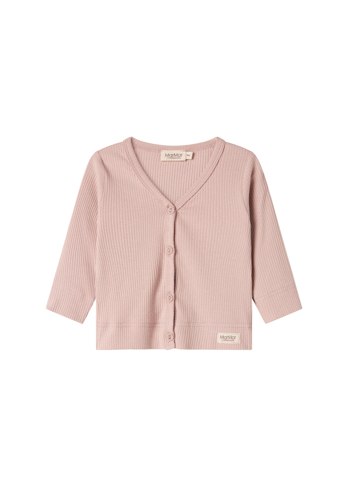 Pink ribbed cardigan with buttons for children