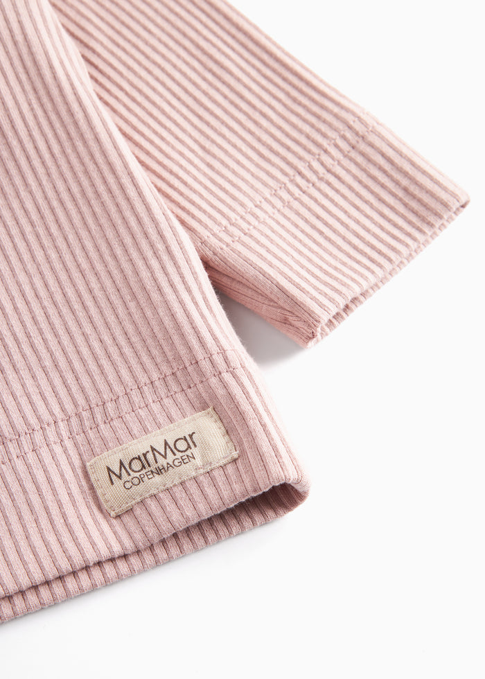 Pink ribbed cardigan for children
