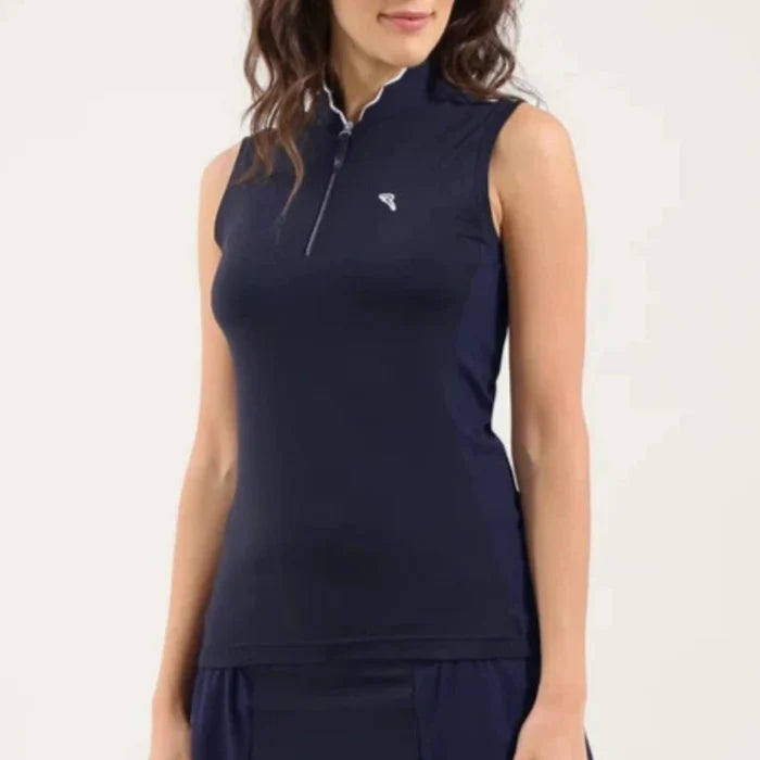 Chervo Asteroide S/L Mock Neck Top - Navy
