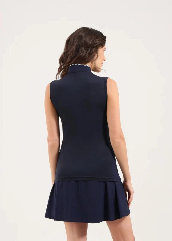Chervo Asteroide S/L Mock Neck Top - Navy