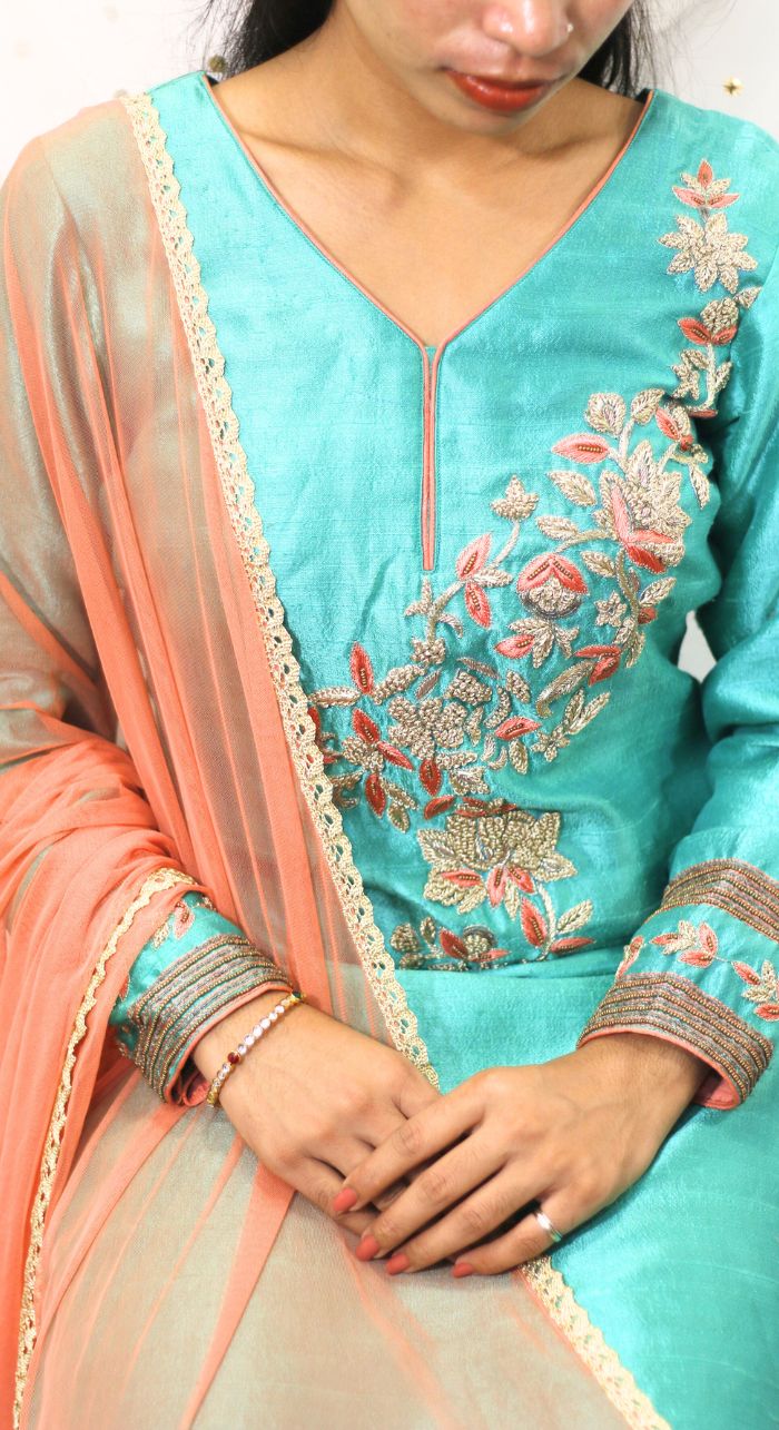 Classic Occasion Wear Raw Silk Suit