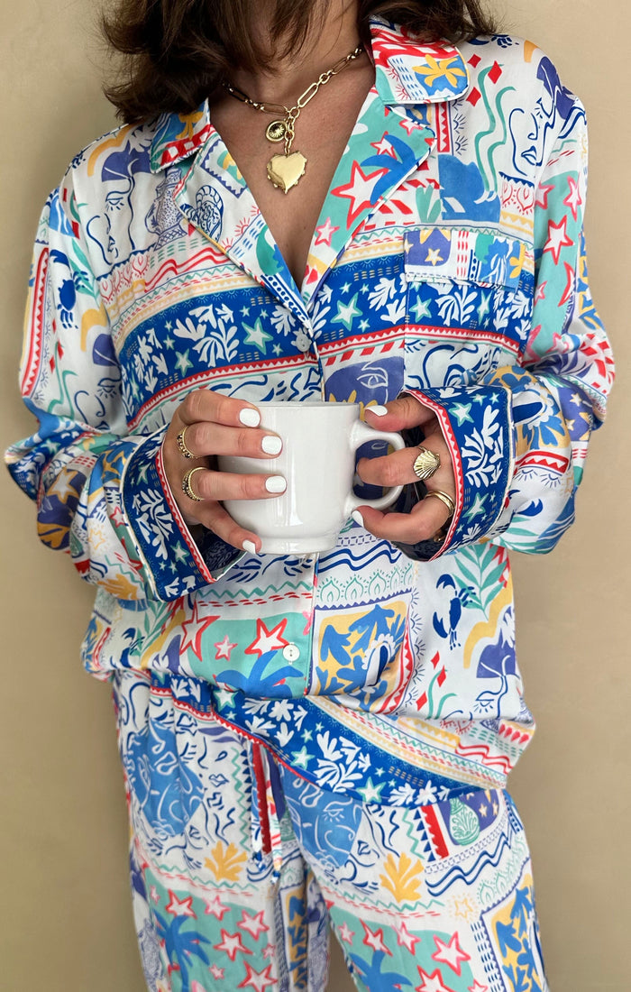 Classic PJ Set ~ Summer Stories Silky