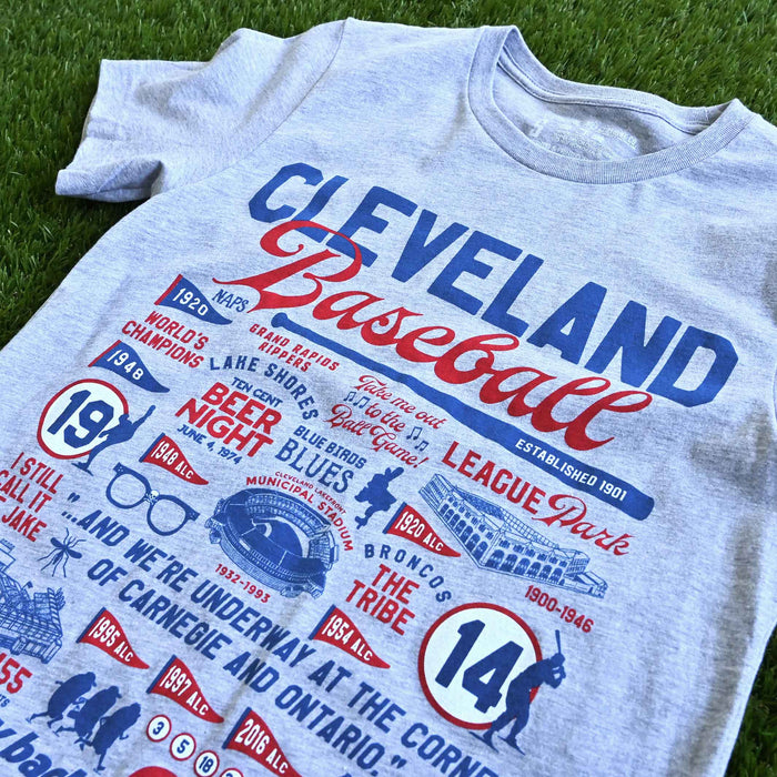 Cleveland Baseball History Collage - Mens/Unisex T-Shirt
