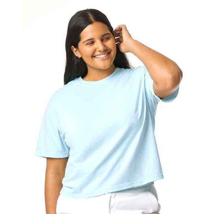 Cleveland Baseball Script - Womens Boxy Crop T-shirt