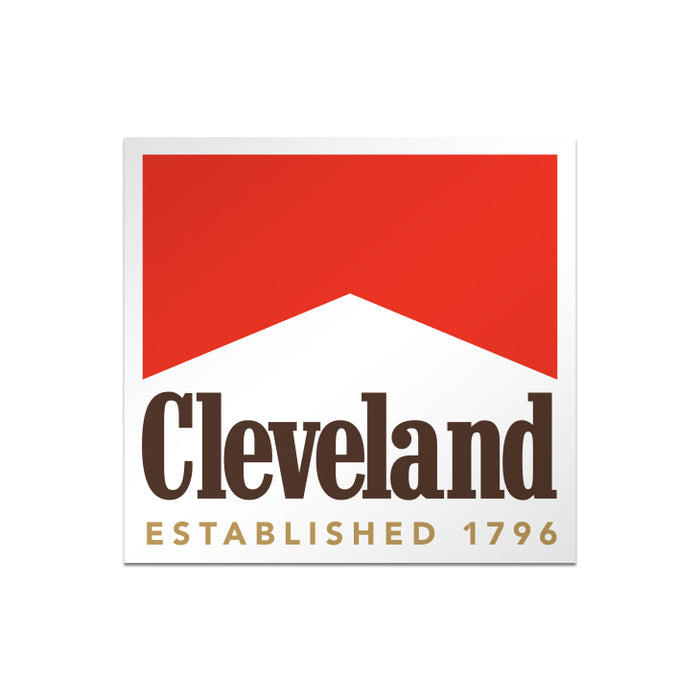 Logo with 'Cleveland Established 1796' text on a red and white background