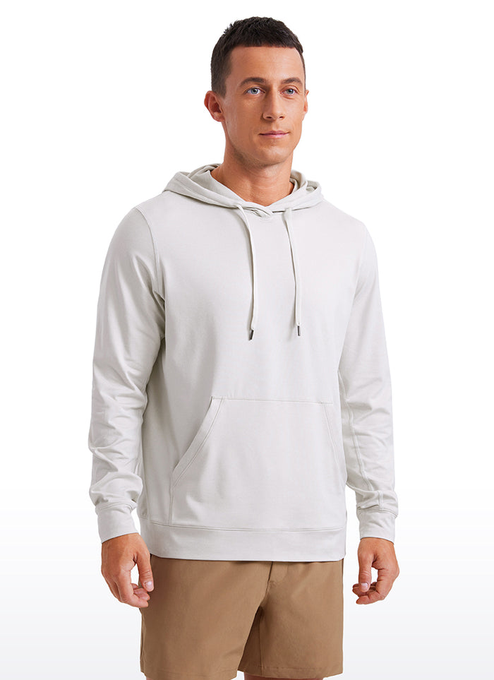 CRZ YOGA Women Casual Lightweight Pullover Hoodie Long Sleeve Milky White
