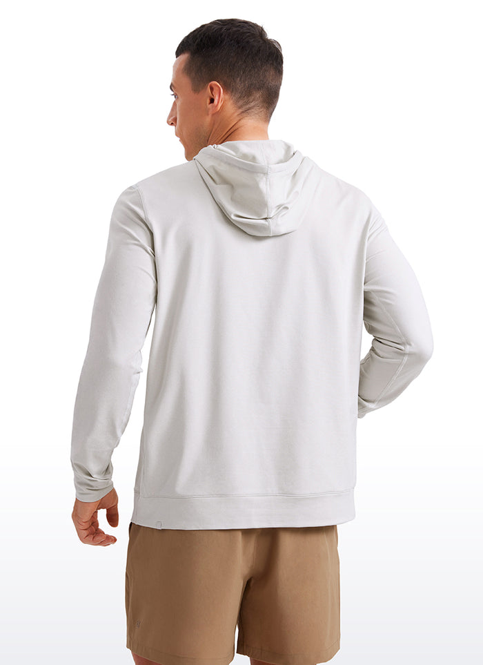 CRZ YOGA Women Casual Lightweight Pullover Hoodie Long Sleeve Milky White