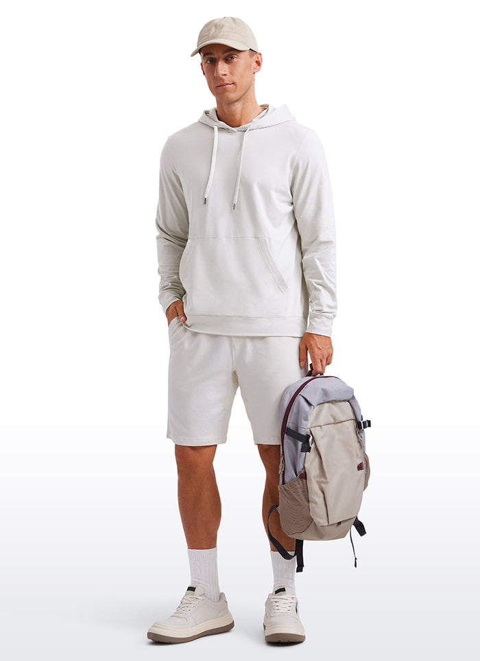 CRZ YOGA Women Casual Lightweight Pullover Hoodie Long Sleeve Milky White