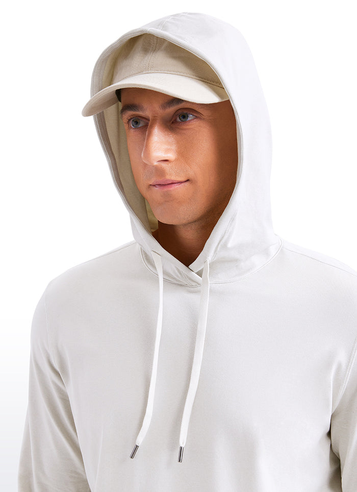 CRZ YOGA Women Casual Lightweight Pullover Hoodie Long Sleeve Milky White