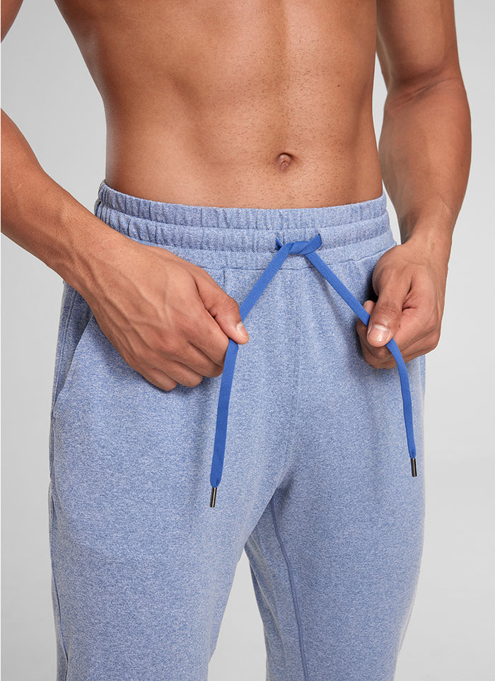 CRZ YOGA Mens' Open Bottom Lightweight Sweatpants 30" with Pockets Slate Blue