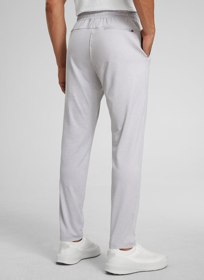 CRZ YOGA Mens' Open Bottom Lightweight Sweatpants 30" with Pockets Platinum Grey