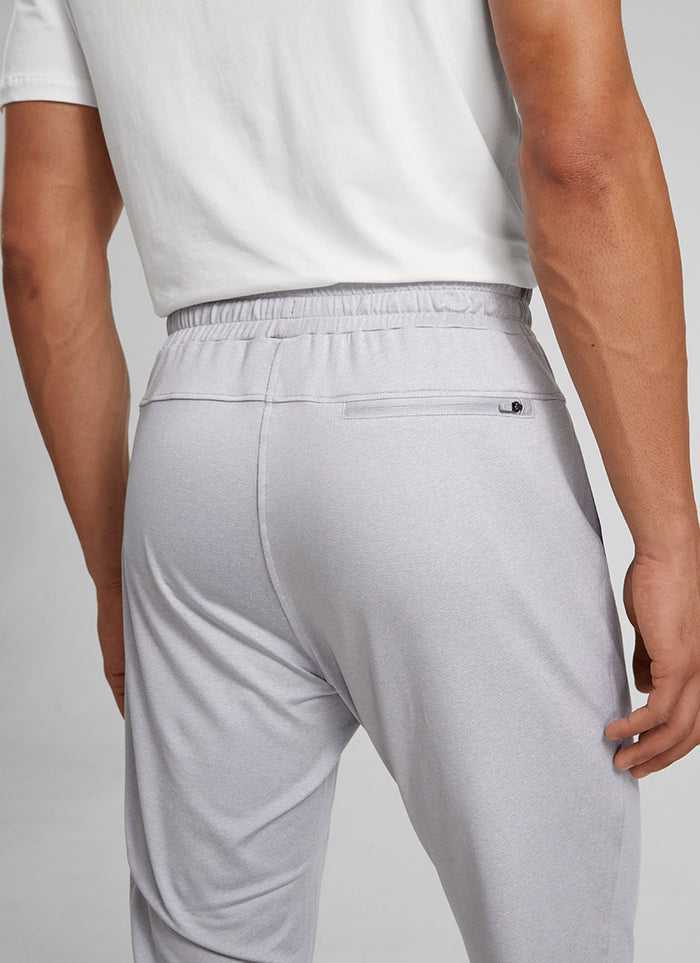 CRZ YOGA Mens' Open Bottom Lightweight Sweatpants 30" with Pockets Platinum Grey