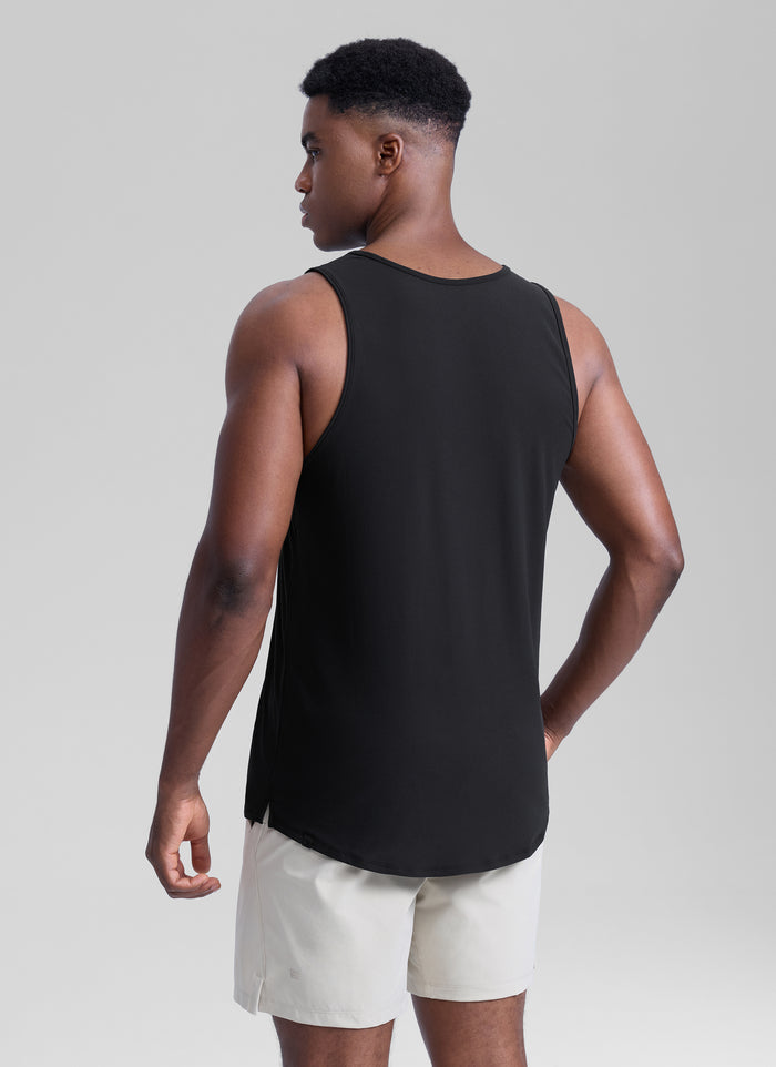 CRZ YOGA Men's Train Classic Fit Quick Dry Sleeveless Tank Black