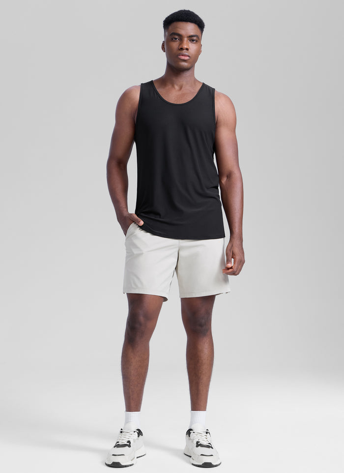CRZ YOGA Men's Train Classic Fit Quick Dry Sleeveless Tank Black