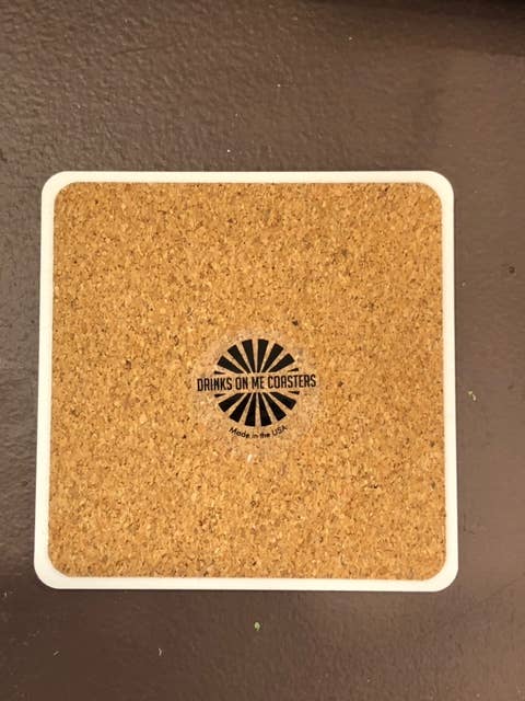 Drinks on Me Coasters - Cork Coaster Back