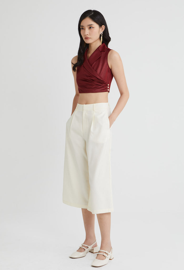 Collared Ruched Top