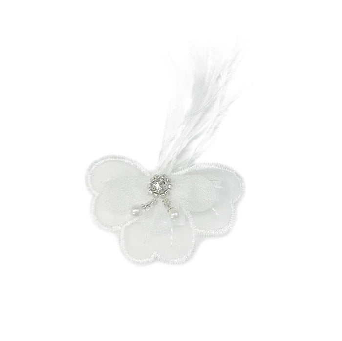 Constanza White Feather Hair Clip - Petite Maison Kids