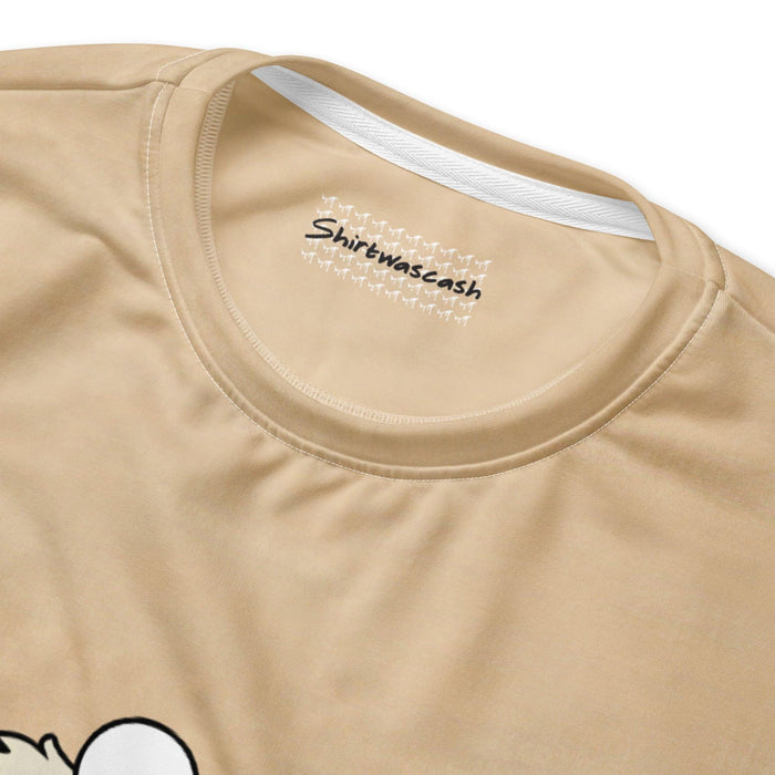 Cookie Wave Sweatshirt - The immediate morphing of Hokusai’s iconic Prussian blue (#182944) wave crest into a shag-textured, googly-eyed puppet silhouette consuming golden-brown (#C19A6B) cookies.