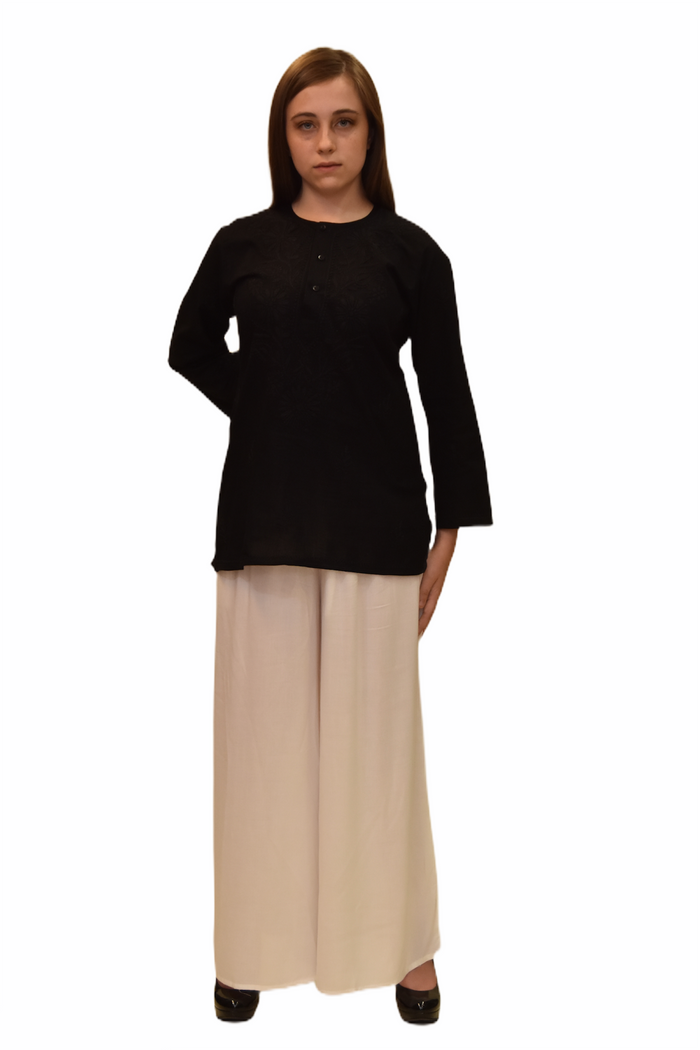 Cotton Crow Black Embroidered Short Tunic