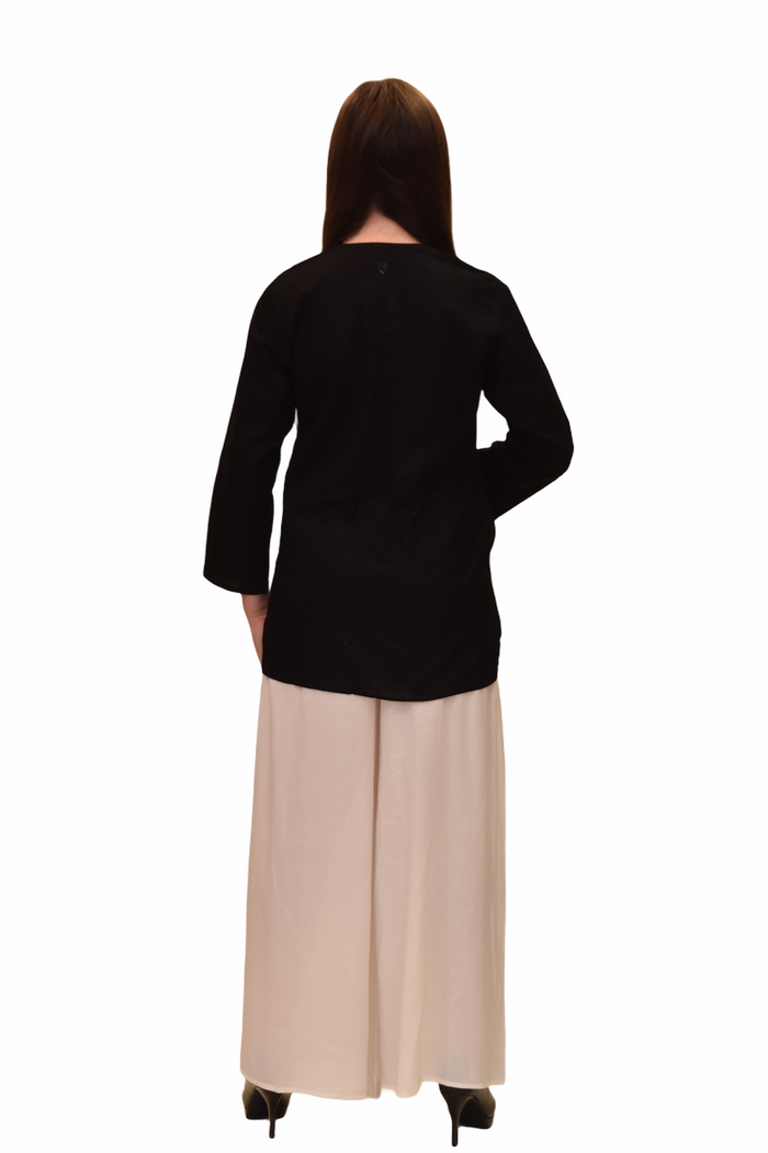 Cotton Crow Black Embroidered Short Tunic