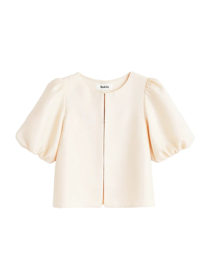 Cream Puff Sleeve Shell Top