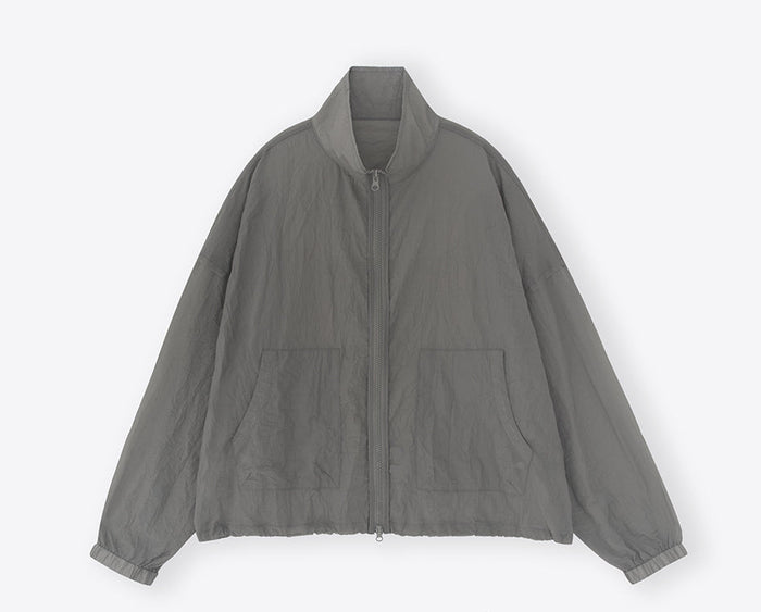 Crease High-Neck Cropped Windbreaker