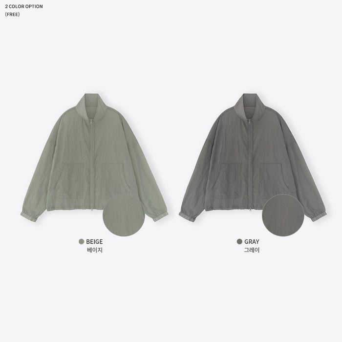 Crease High-Neck Cropped Windbreaker