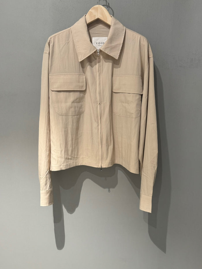 Cropped Nylon Zip Shirts Jacket