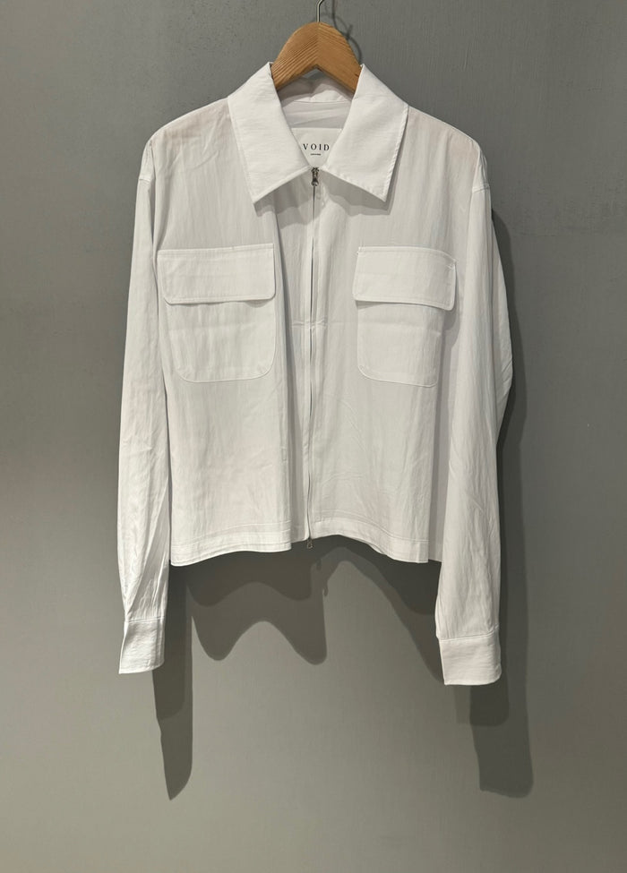 Cropped Nylon Zip Shirts Jacket