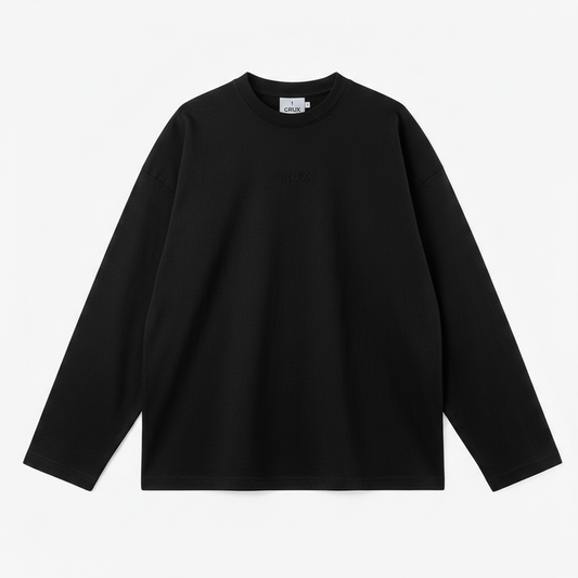 Crux Plain Longsleeve Tee — t-shirt in black | CRUX