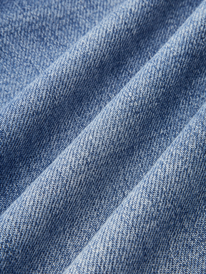Denim Curved-Leg Jeans