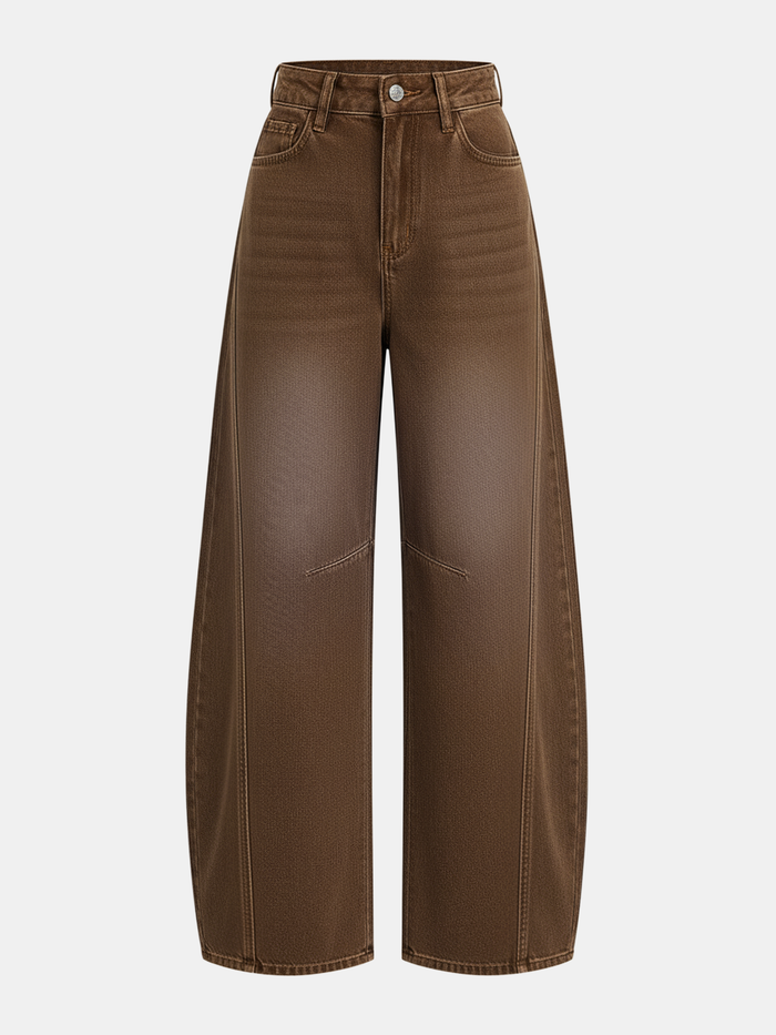 Denim Curved-Leg Jeans