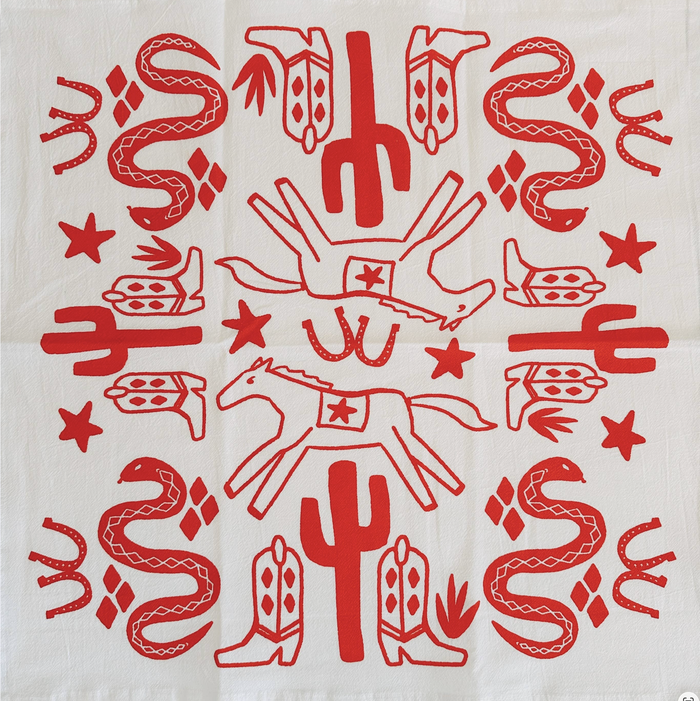 Desert Red Tea Towel