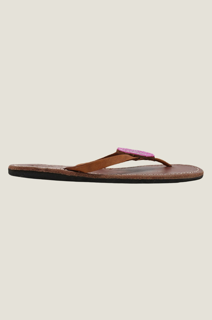 Disc Leather Sandals | Pink - Aspiga