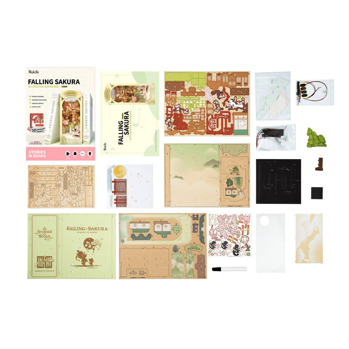 DIY Miniature House Book Nook Kit: Falling Sakura